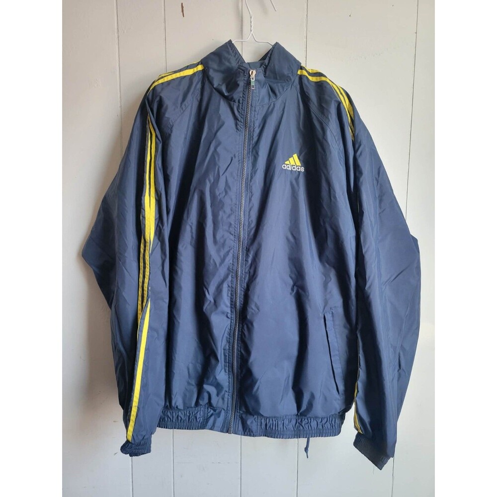 Vintage Adidas Tracksuit NAVY Yellow XL Coat And Pants Y2K